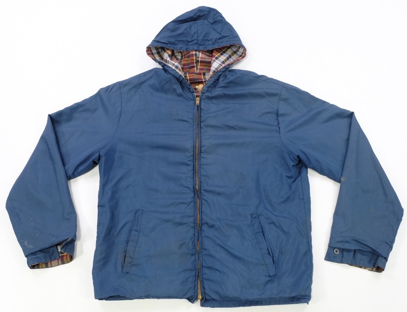 Rare Vintage Checkered Plaid Reversible Windbreaker Hooded