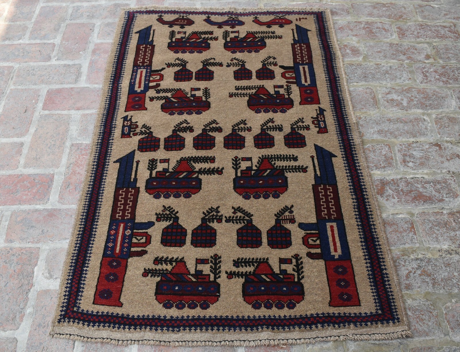 2'11 x 4'9 ft Handmade vintage afghan tribal shindand war