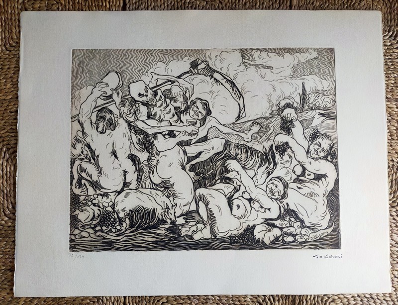 Gio Colucci   Eau-Forte Orgie Et Danse Macabre AnnÃ©Es 20