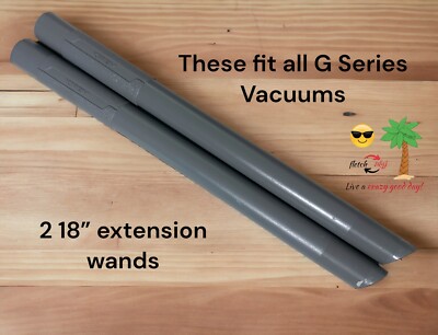 2-Kirby 18'' Medium Gray Extension Wands Fits All G Series 3, 4, 5, 6, 7 &Sentria