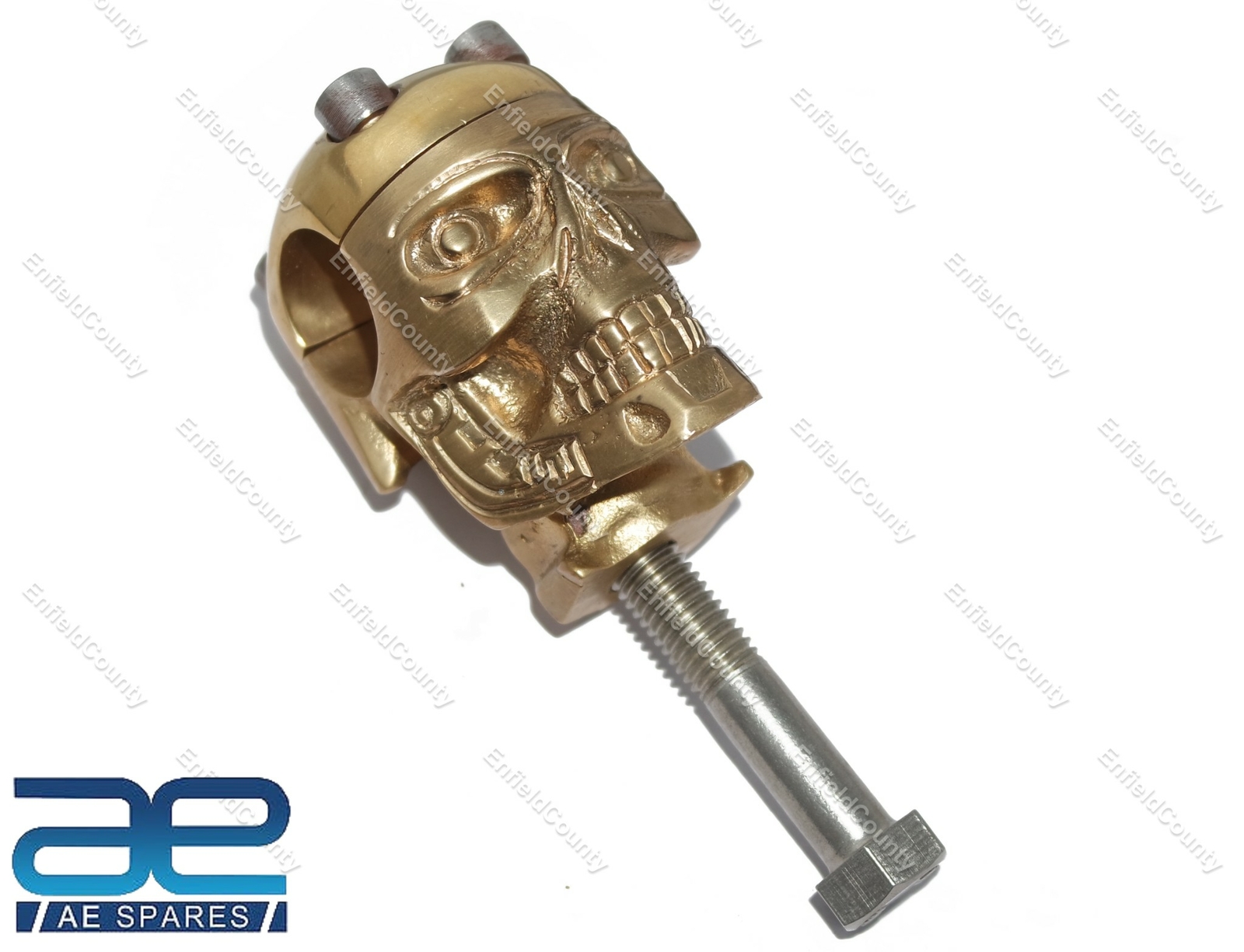 Skull Custom Brass Old School 1" Handlebar Risers for Harley Bobber Chopper 