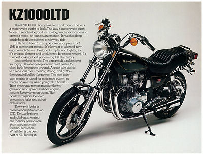 KAWASAKI Brochure KZ1000 LTD 1000 Z1000 1981 Sales Catalog