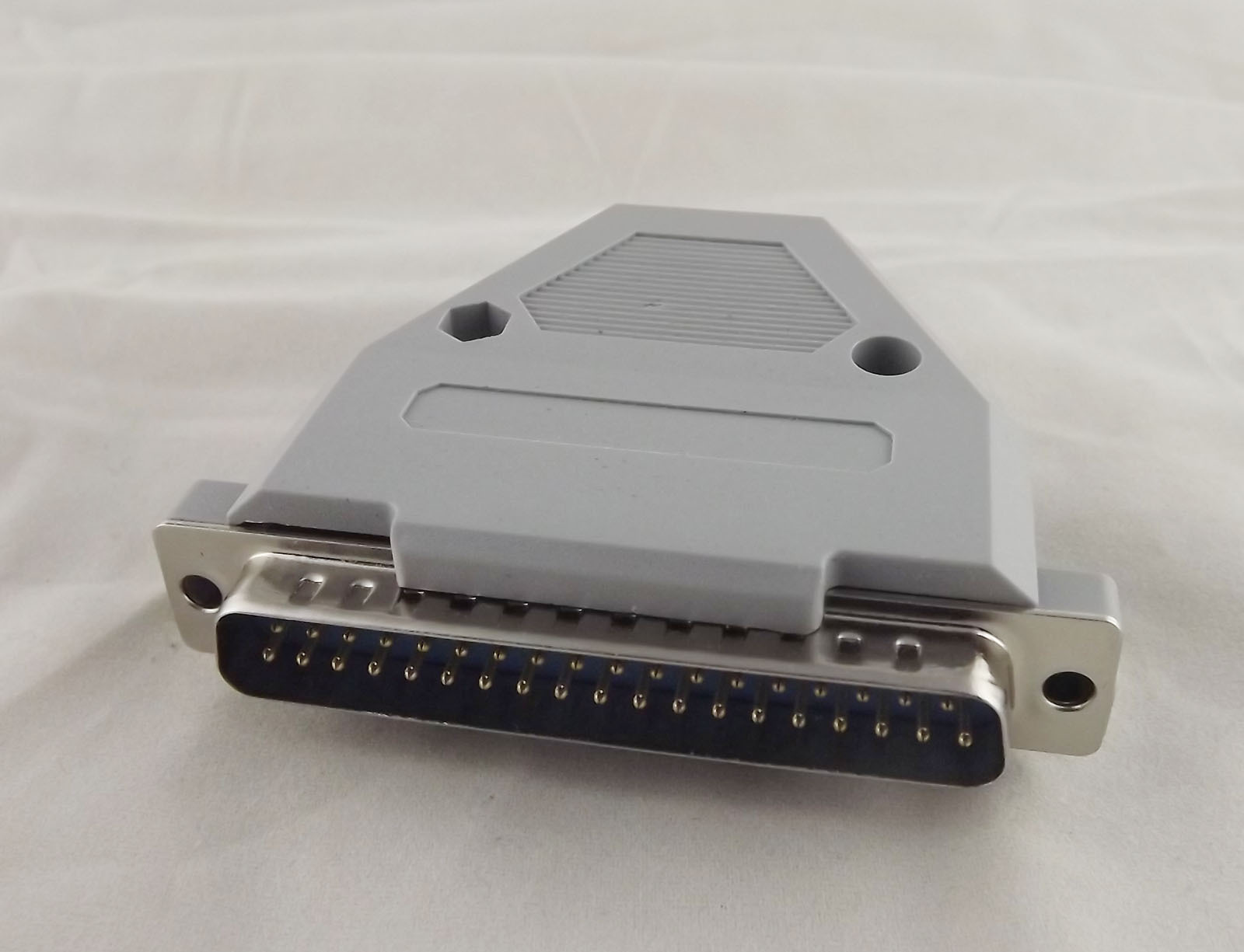 DB37 Male Plug 37 Pin 2 Rows DSUB Connector Grey Plastic Hood Cover Backshell eBay