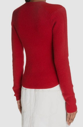 Pre-owned Isabel Marant $935  Womens Red Wool Cashmere V-neck Sweater Size Fr 38/ Us 6