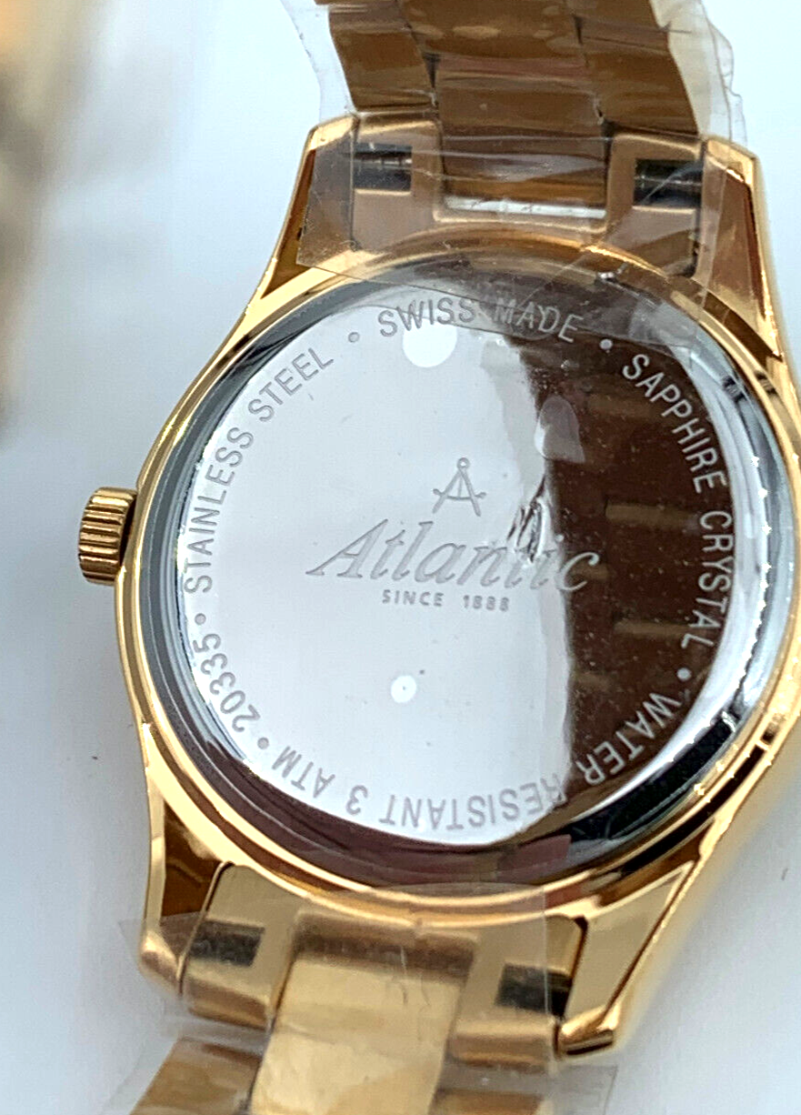 Pre-owned Atlantic Stars Atlantic Seapair Ladies Swiss Quartz Watch Yellow Gold Pvd 20335.45.21