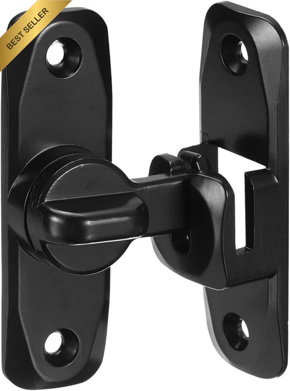 Barn Door Latch, Space-Saving 90°/180° Adjustable Gate Lock for Sliding Doors, C