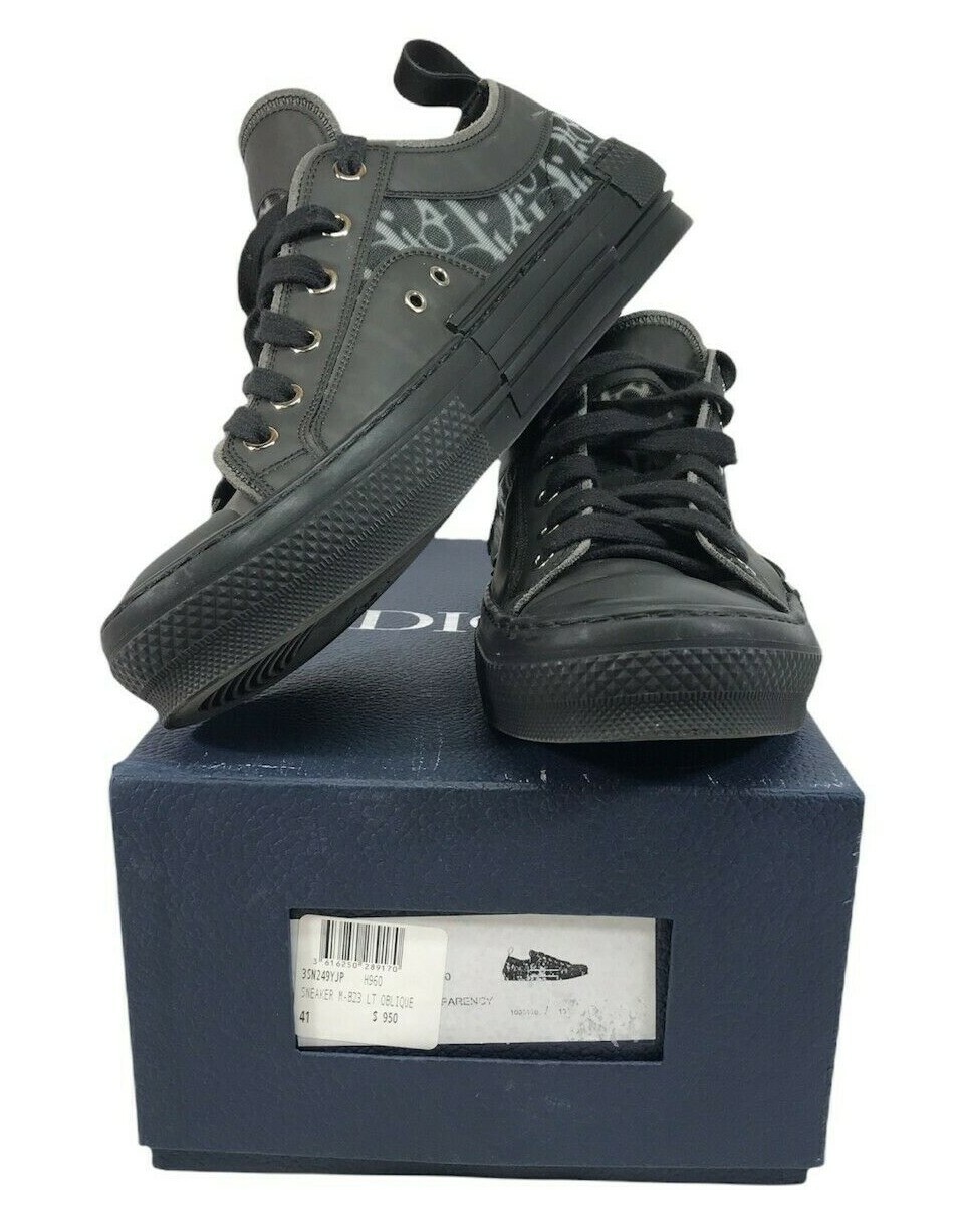 Christian Dior M-B23 Low-Top Sneaker Black and White Oblique