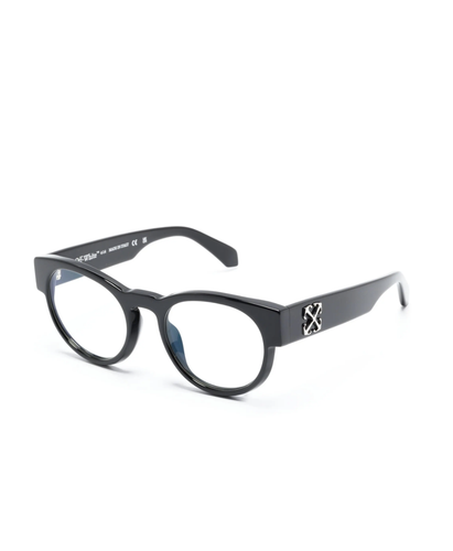 Pre-owned Off-white Oerj058s24pla0011000 Style 58 Black Eyeglasses In Clear Lens