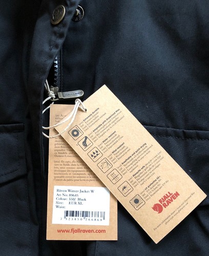 Pre-owned Fjall Raven Fjallraven Raven Winter Jacket Women's Xl Black Hood Fleece Lined Msrp: $300