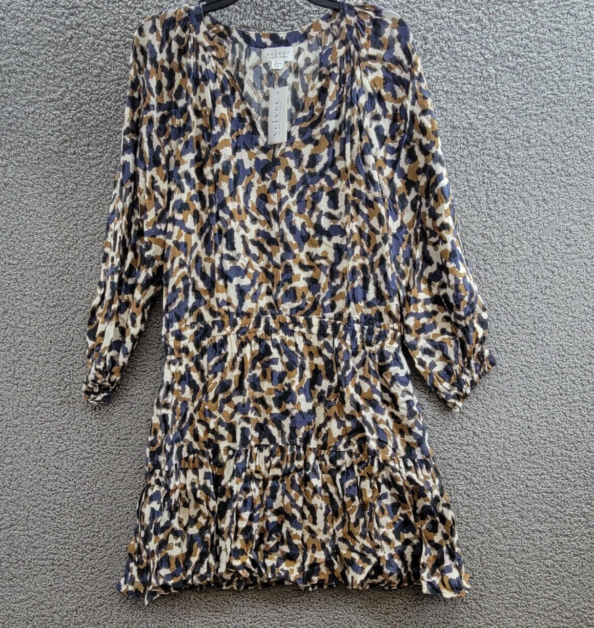 Velvet by Graham & Spencer Jill Boho Dress Women's M Multi V-Neck Long Sleeve - Picture 2 of 16