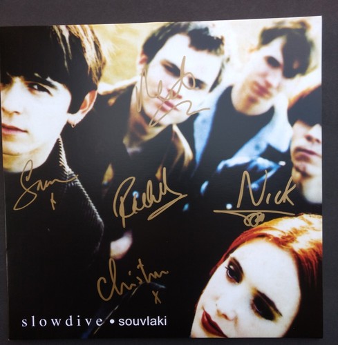 SLOWDIVE SIGNED VINYL LP SOUVLAKI record JSA COA autograph