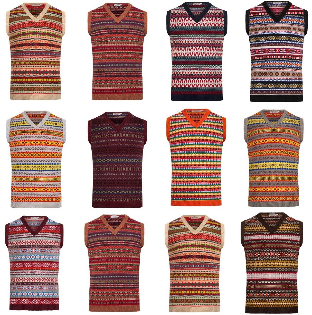 Vintage Knitted Fair isle Tanktop Mens Fairisle Jumper