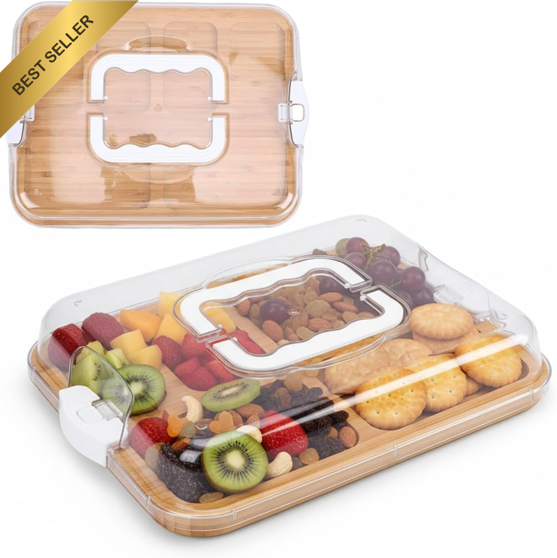 Cheese Board Birthday Gifts for Women,Charcuterie Board with Lid and Handle, Por