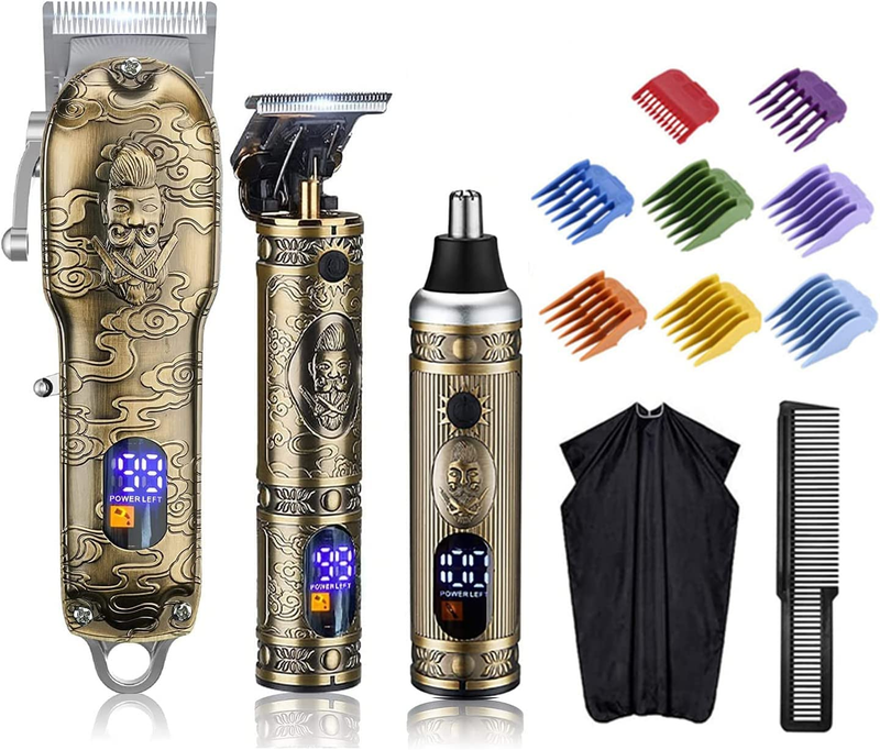 Hair Clippers for Men Beard Trimmer Nose Hair Trimmer 3Pcs Set,Professional Barb