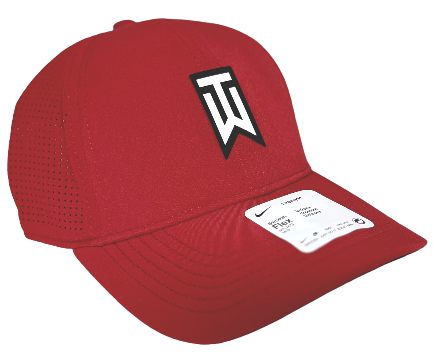 Nike Tiger Woods RED Club Cap Swoosh Flex Dri-FIT ADV Perforated 