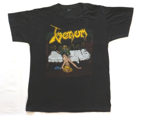 Venom Vintage T Shirt 1986 USA Tour Dates Nightmare EP Cover Venom Vintage T Shirt 1986 USA Tour Dates Nightmare EP Cover
