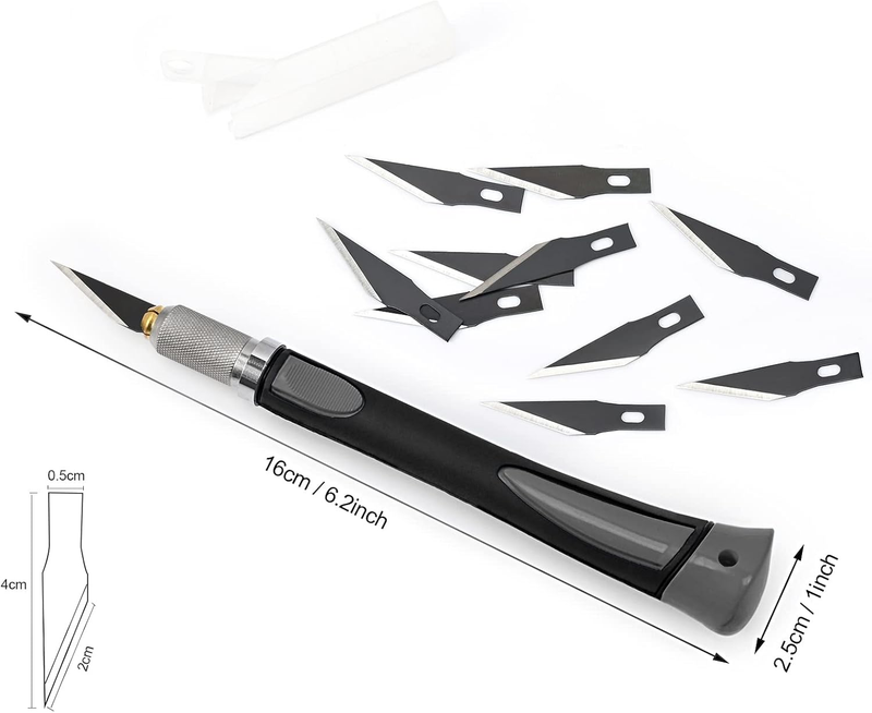Precision Hobby Knife Set Utility Craft Knife Kit with 10PCS Blades for Art, Wor