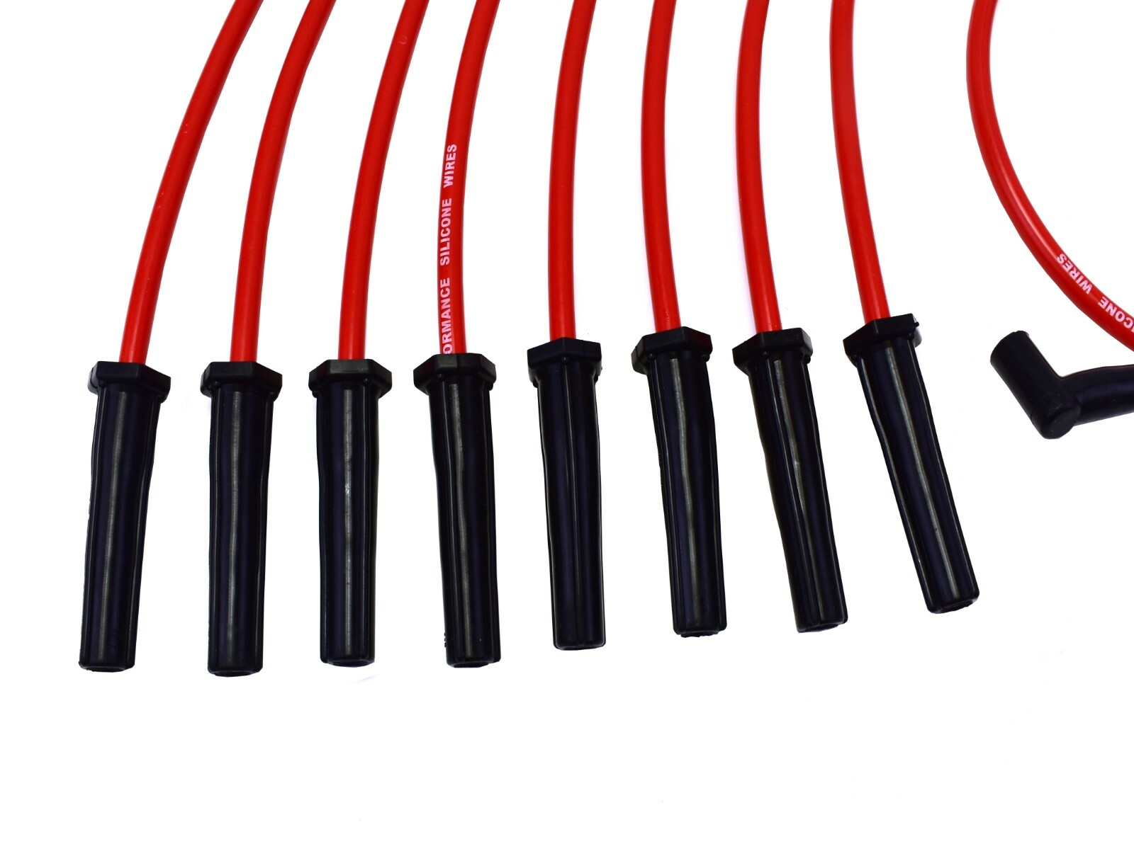 9.5mm Red Silicone High Performance Spark Plug Wire Set Universal Fit
