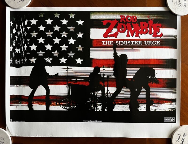 Rob Zombie - The Sinister Urge PROMO POSTER 18X24 *RARE*