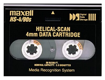 Maxell 2.0GB 91.5M HS-4/90S 4MM Data Cartridge For Helical Scan Drives Brand New