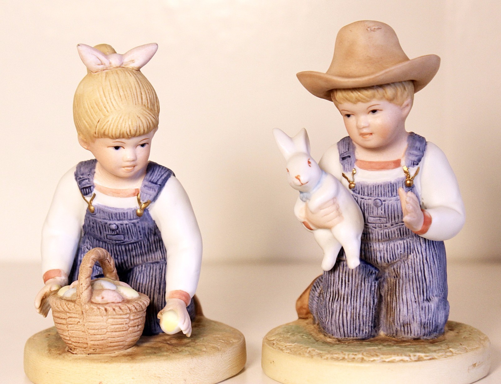 Vintage Homco Denim Days Figurines #1521 EASTER TIME w/Tag Home Interiors 1985