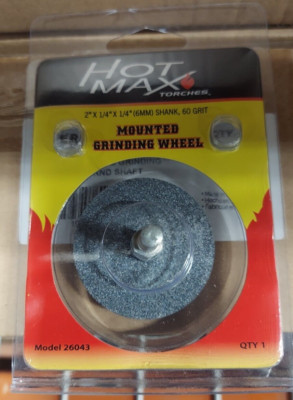 Hot Max 26043 - 2''X1/4'' MOUNTED GRINDING WHEEL, 1/4'' RND SHAFT - (3pk)