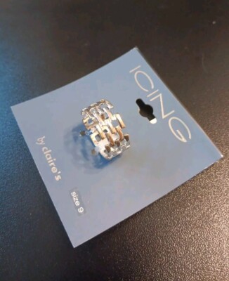 Claire s Icing Silver Ring Size 9 Brand New