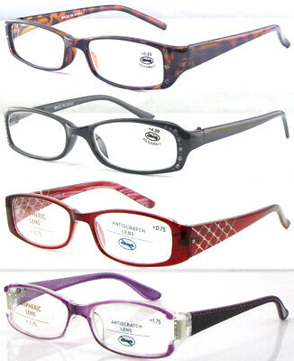Womens' Diamante Detailed Fancy Designed Reading Glasses +0.50~+4.00 Multi Size