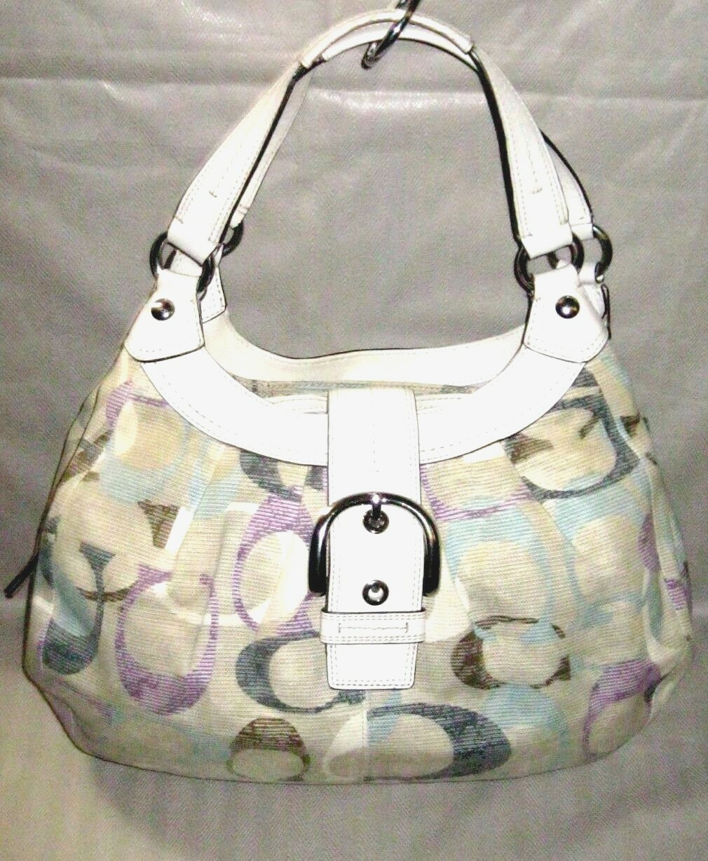 バッグ Coach Soho Optic Signature Hand Bag COACH Soho Signature Twill OPTIC ART Flap Multi Shoulder