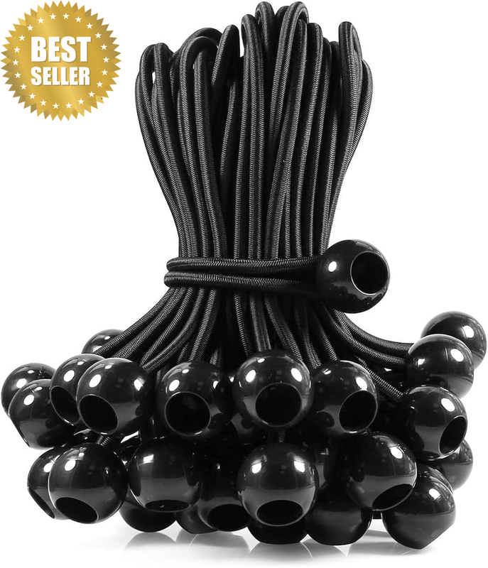 Versatile Bungee Cords with Balls, Tarp Tie down Straps (10Cm)