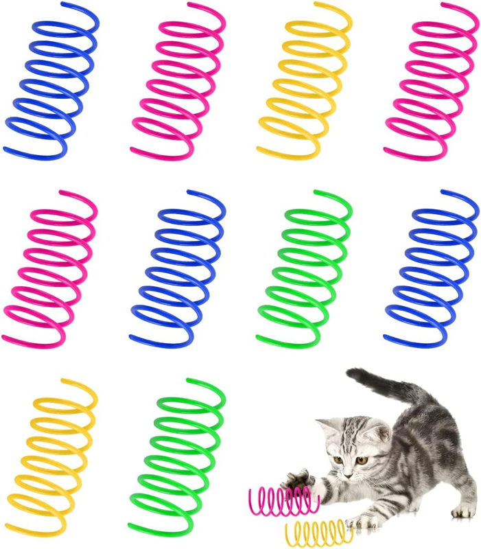 100 Pack Cat Spiral Spring, Cat Toys Spring for Indoor Cats, Plastic Coils Color
