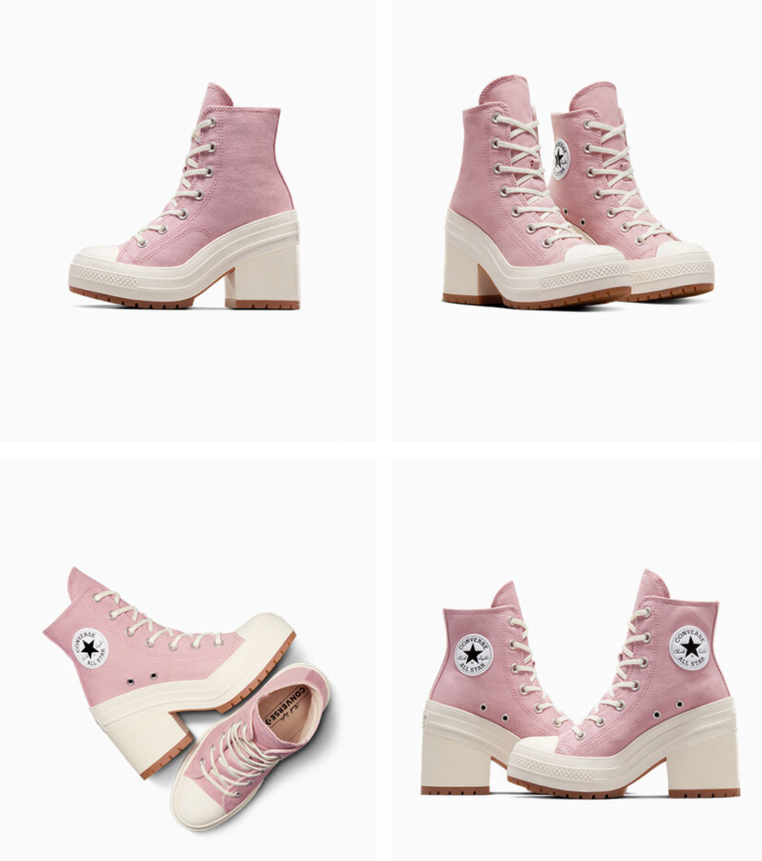 Pre-owned Converse Women's  Chuck 70 De Luxe Heel Satin Gr 82 Boots Shoes A06433c Pink In As Pictured