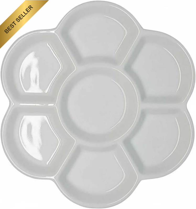 1Pc White round Watercolor Paint Palette Tray Water Color Palletes Washable Pain