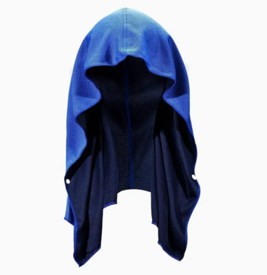 Royal Blue Cooling Towel Hoodie For Neck - SPF 50 - Lightweight - US Seller