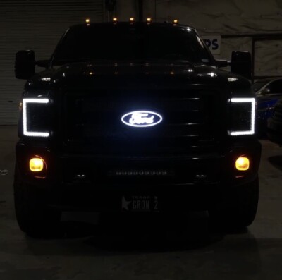 Front LED Emblem for 11-16 Ford F-250/350 Super Duty w/ Start Up Sequence White