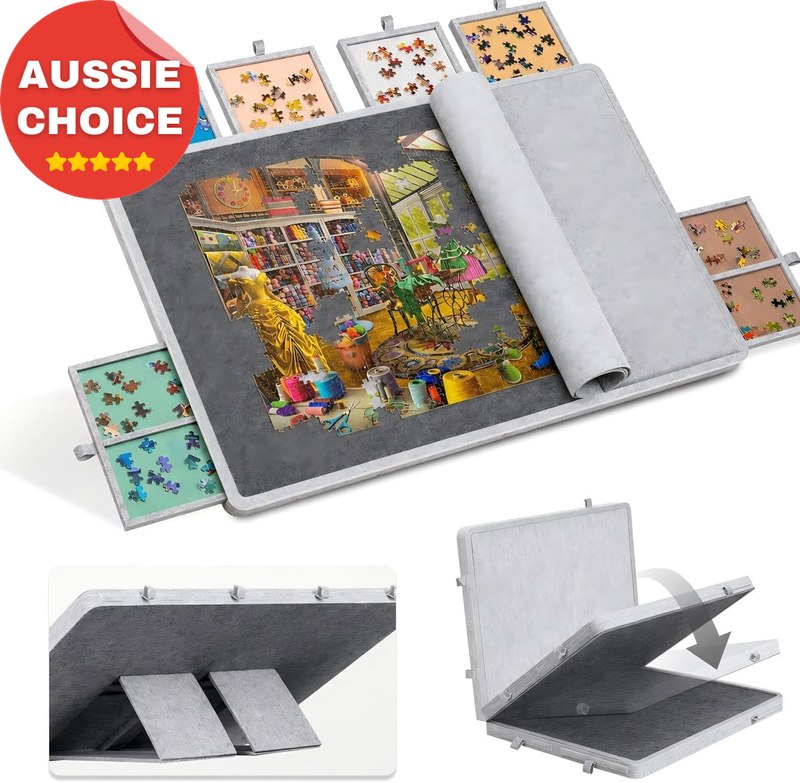 1500 Piece Jigsaw Puzzle Board with 6 Drawers Adjustable Easel Foldable Mat