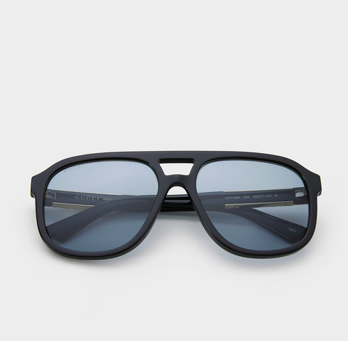 Pre-owned Gucci Gg1188s-004 Black Black Blue Sunglasses