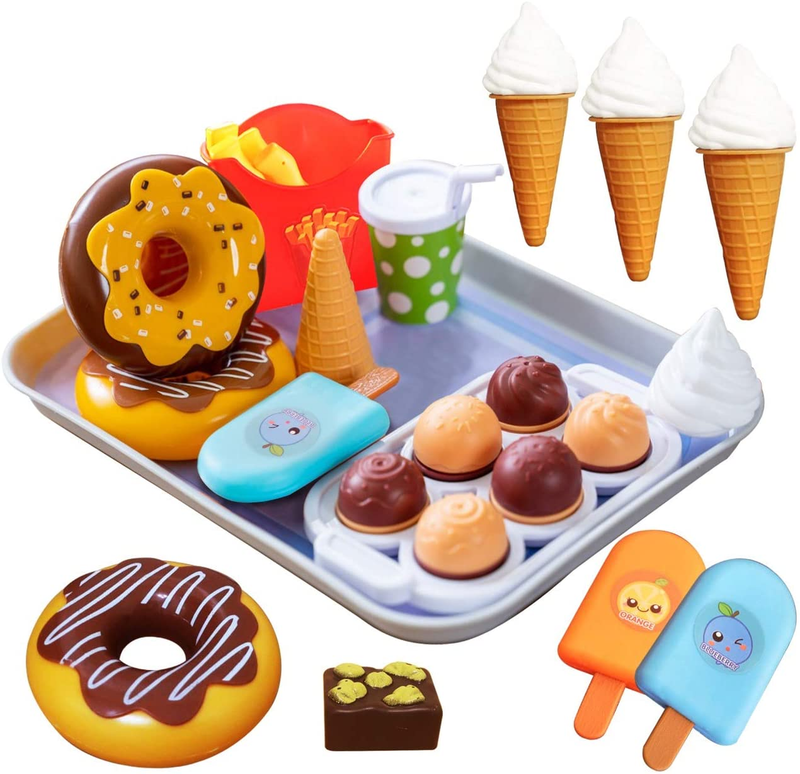 Pretend Play Ice Cream and Desserts Food Set