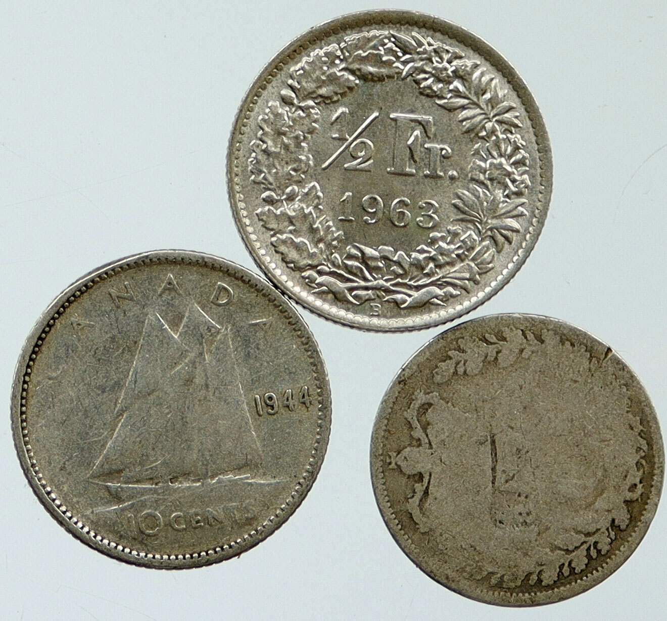 コレクション Great Historic Silver Coins of the world Lot of 3 Silver WORLD COINS Authentic Collection Vintage