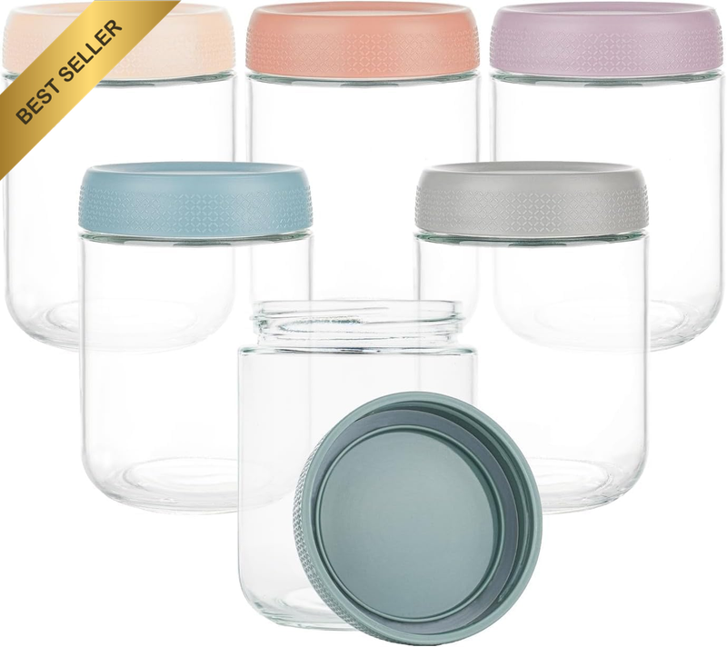 Overnight Oats Containers Glass Food Storage Jars with Airtight Lids Wide Mouth