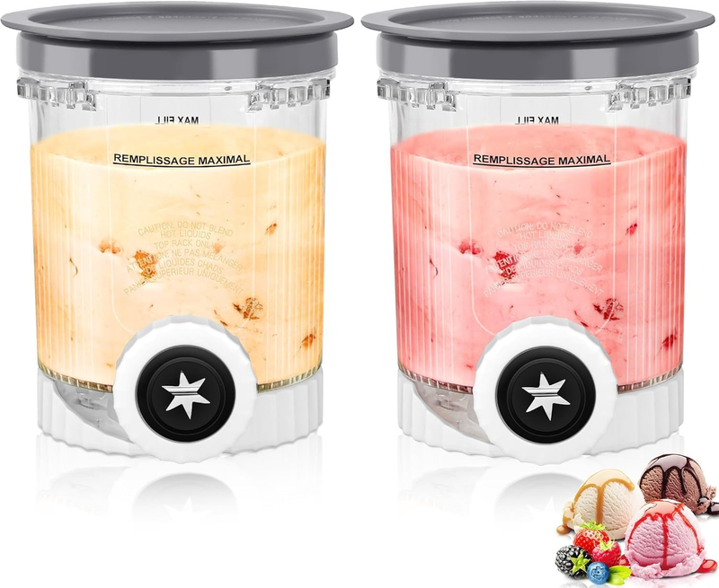 Replacement Pint Containers and Lids for Ninja Creami NC700 NC701 Series,500 Ml