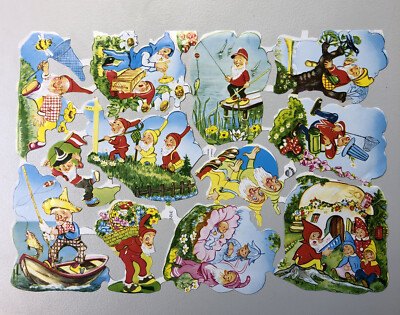 Glanzbilder, Oblaten, Made in Germany, Marke Taunus, No 3129, Zwerge