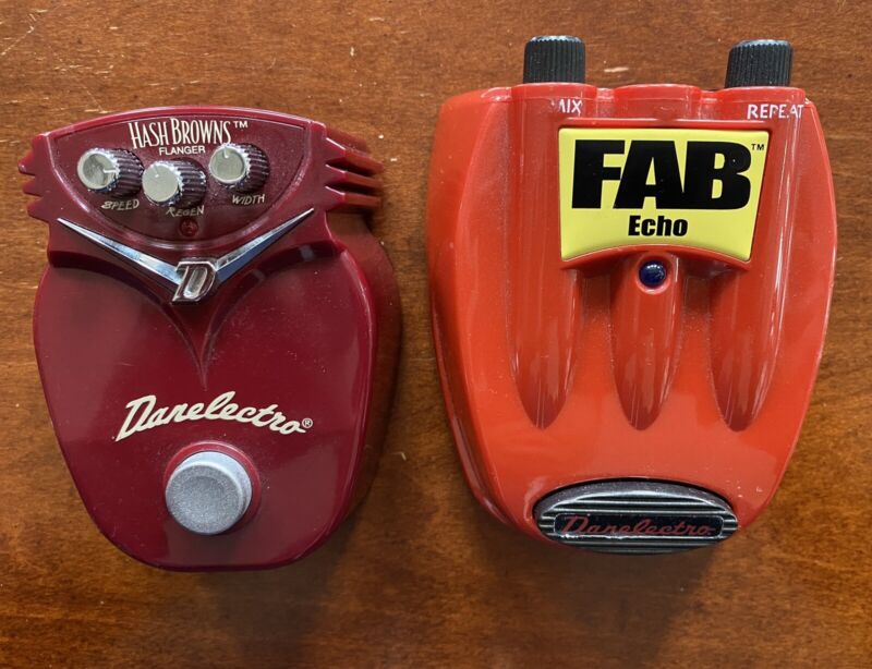 Danelectro FAB Echo & Danelectro Hash Browns Flanger Effects Pedal - LOT of 2
