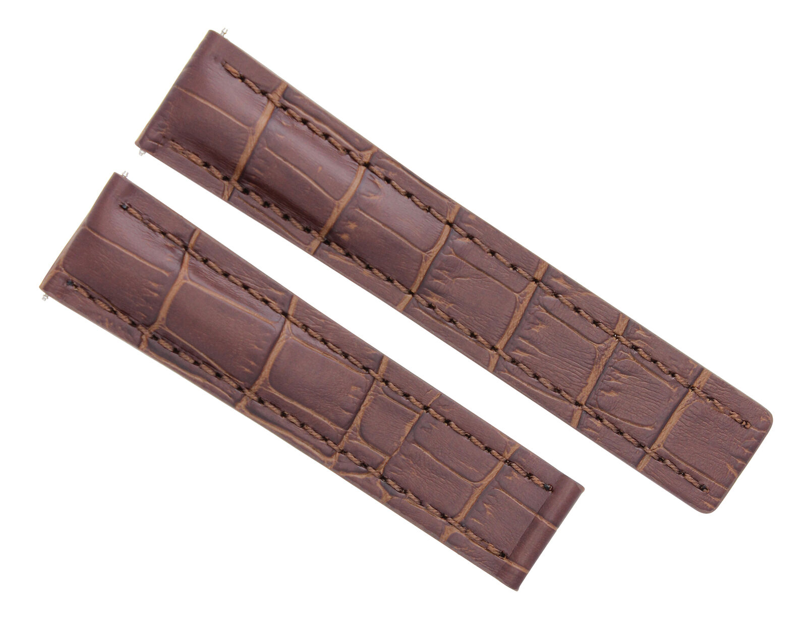 24MM LEATHER BAND STRAP FOR BREITLING SUPEROCEAN AVENGER  DEPLOYMENT CLASP BROWN