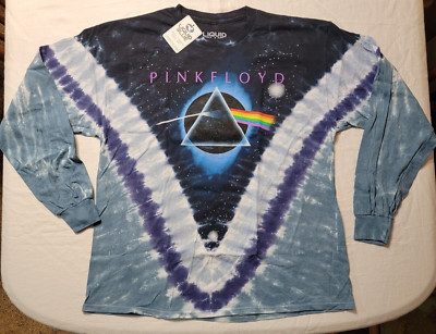 Brand New Liquid Blue Pink Floyd ''Pyramid V'' Tie Dye T-shirt LS Size XL