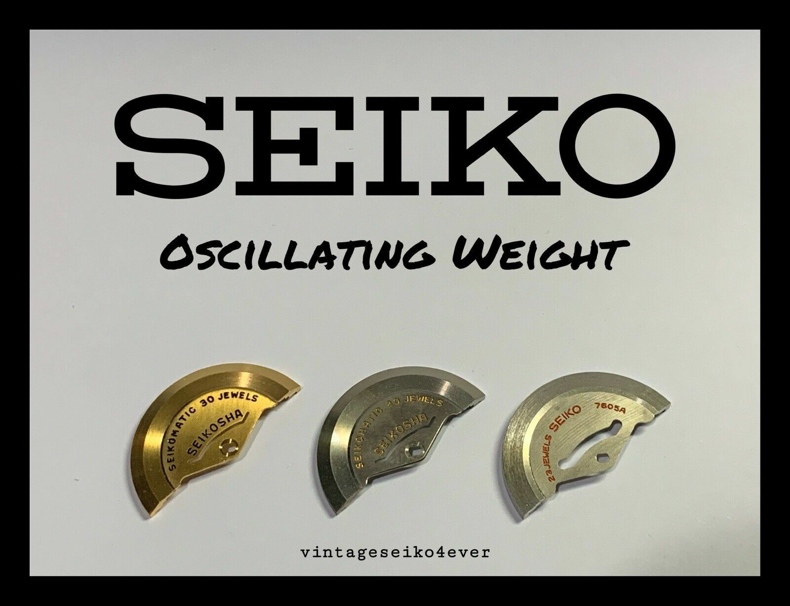 NOS GENUINE SEIKO 500, 501, 509 ROTOR OSCILLATING WEIGHT ALL NOS GENUINE SEIKO 500, 501, 509 ROTOR OSCILLATING WEIGHT ALL
