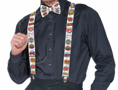 Fun Pop Art Adult Suspenders Cartoon Boom Zoom Cosplay Costume Accessory