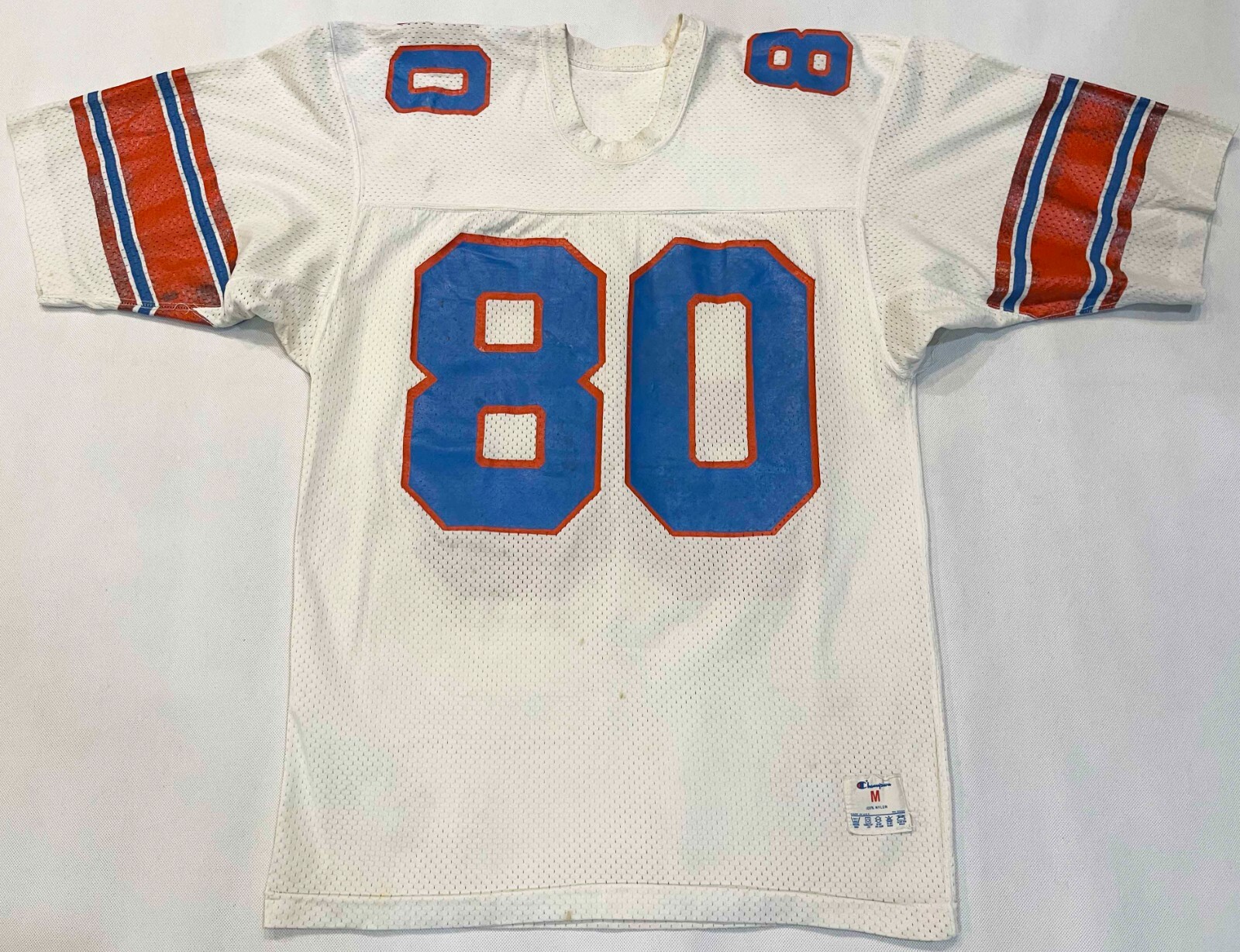 Vintage Champion #80 Football Jersey Sz M White USA Screened