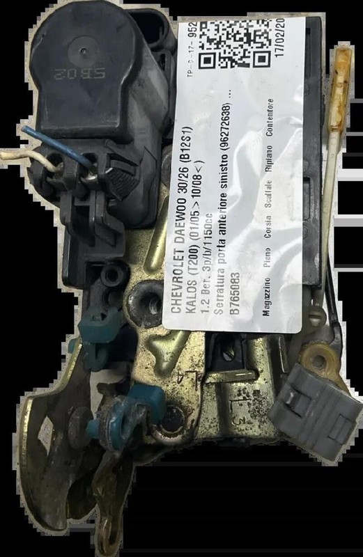 96272638 SERRATURA PORTA ANTERIORE SINISTRO CHEVROLET DAEWOO KALOS (T200) 1.2