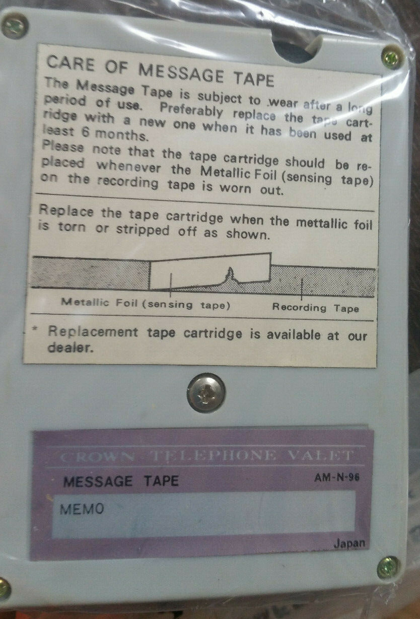 Vintage Answering Machine Crown Telephone Valet Model CTA-4100U